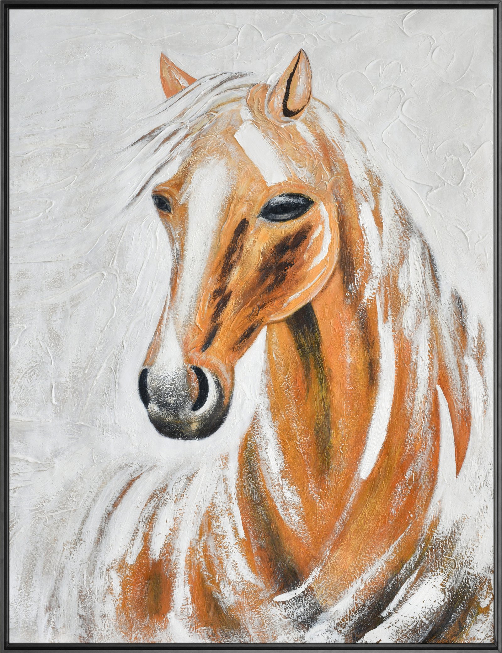 Orange Horse 36x48 Gallery Wrapped Hand Embellished Giclee Canvas - Image 7