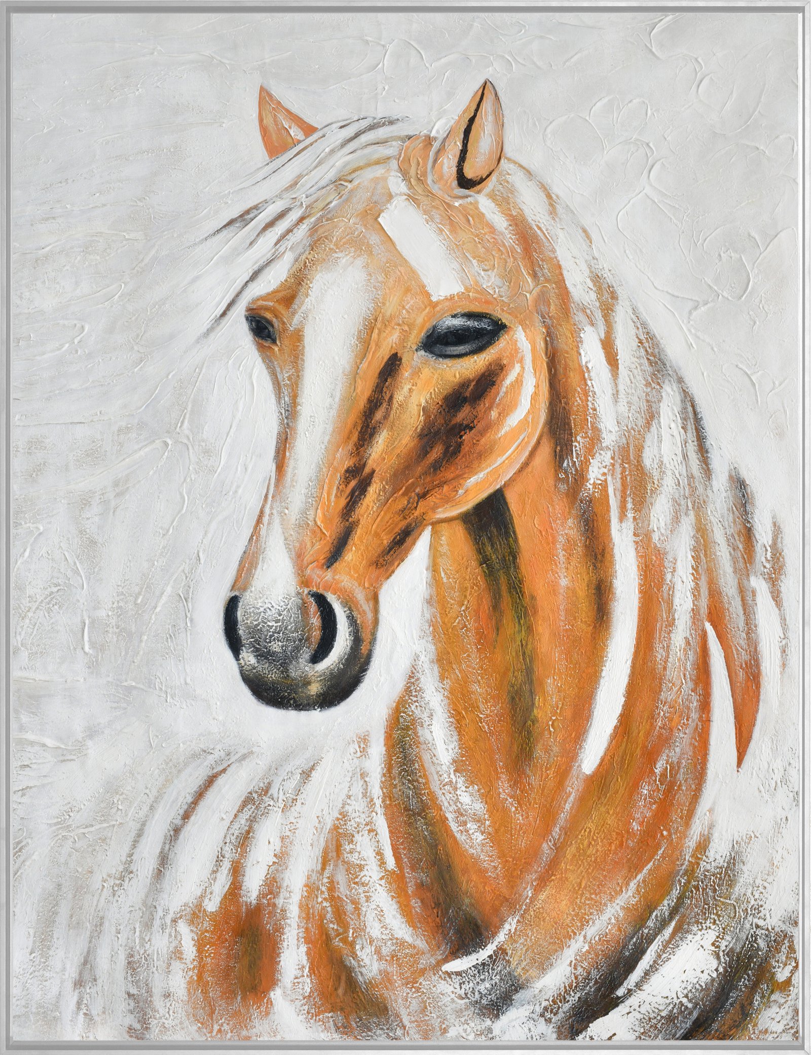 Orange Horse 36x48 Gallery Wrapped Hand Embellished Giclee Canvas - Image 4