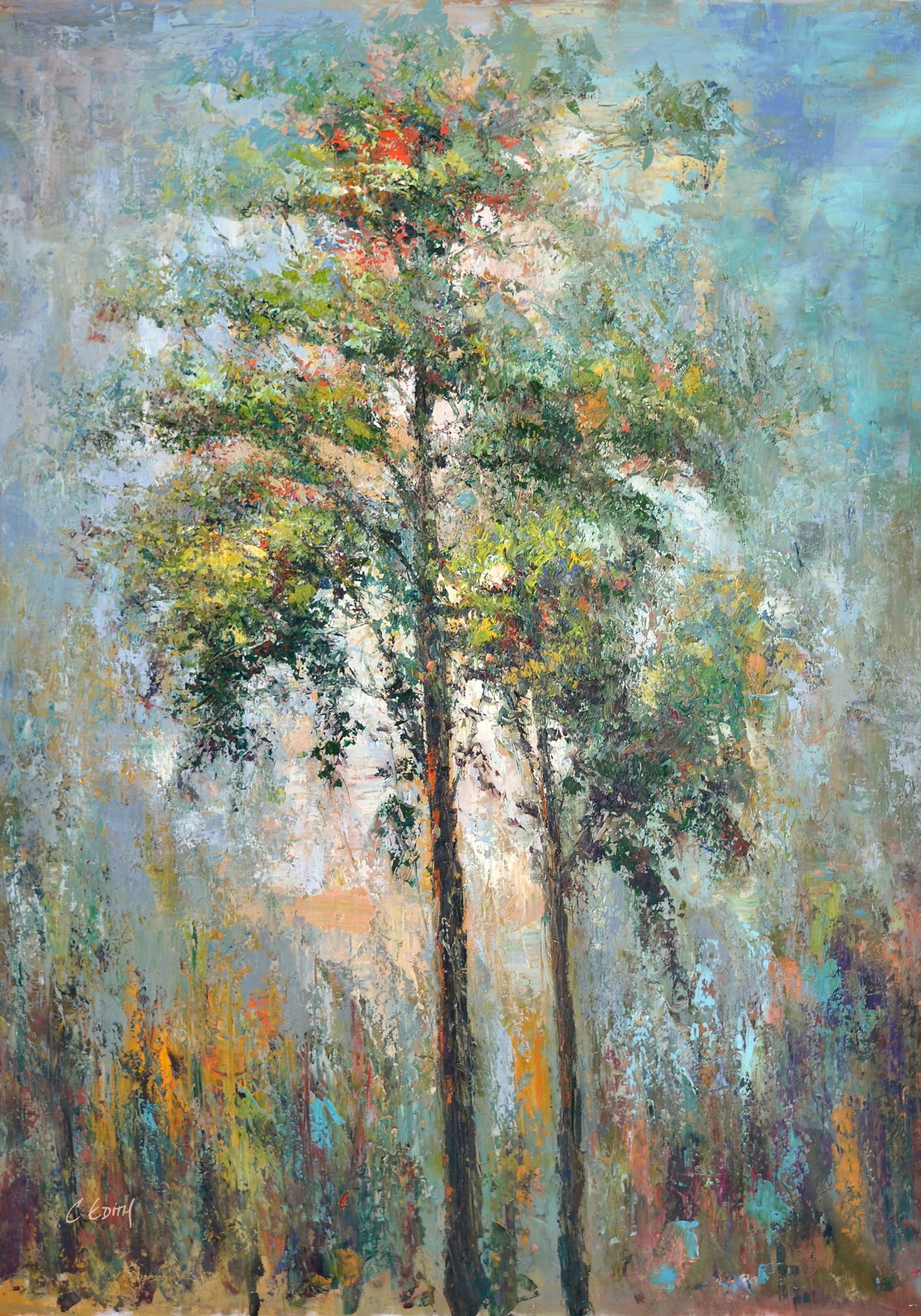 Mini Tree of Mana 36x48 Gallery Wrapped Hand Embellished Giclee Canvas