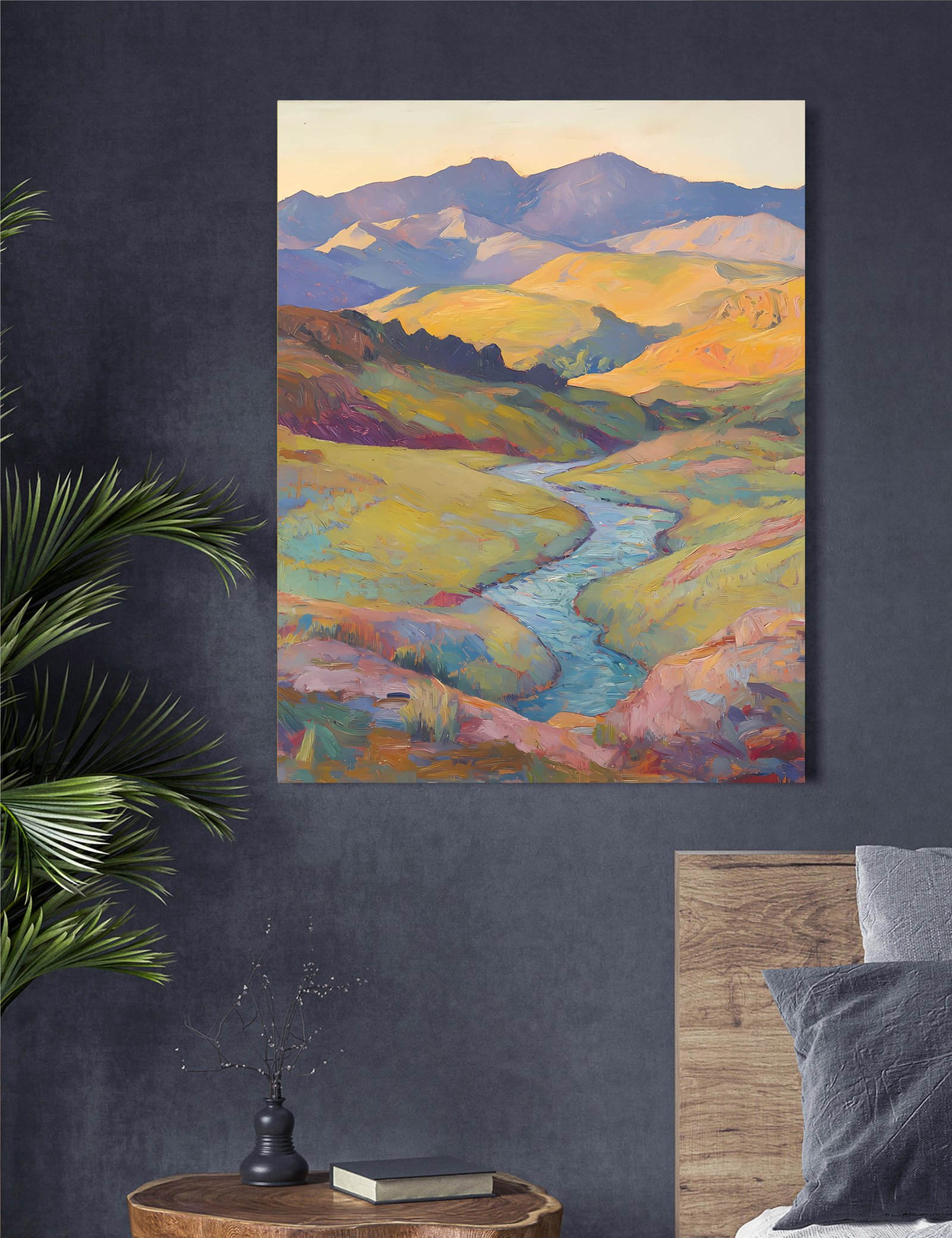 Mountain Landscape 36x48 Gallery Wrapped Hand Embellished Giclee Canvas - Image 3