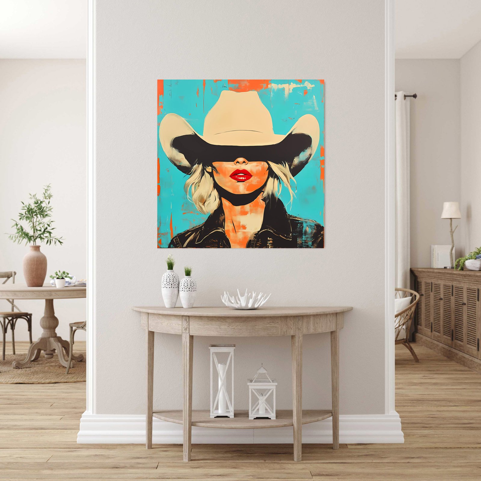 Cowgirl 36x48 Gallery Wrapped Hand Embellished Giclee Canvas - Image 3