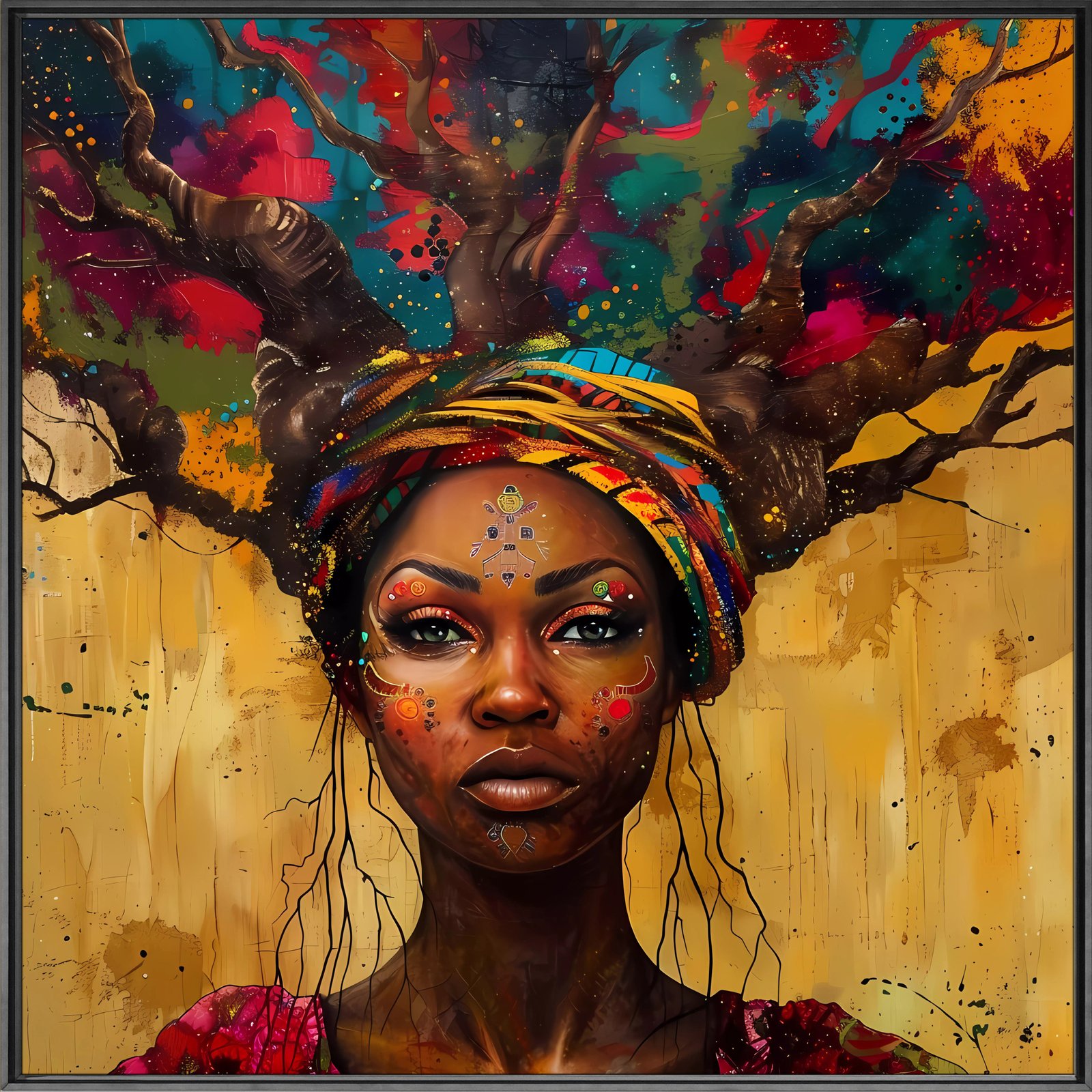 New Face Art 36x48 Gallery Wrapped Hand Embellished Giclee Canvas - Image 4