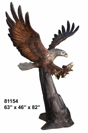 Bronze Eagle Catching Fish - Image 3