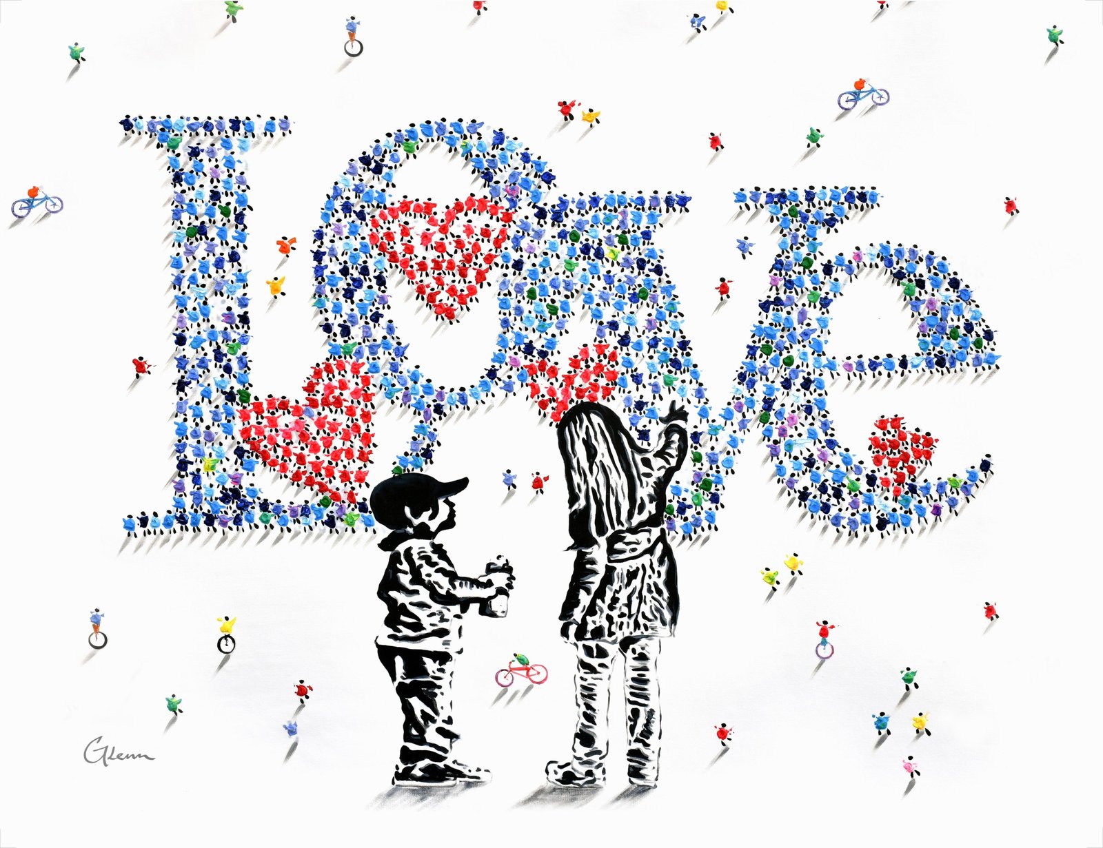 Love 36x48 Gallery Wrapped Hand Embellished Giclee Canvas - Image 3