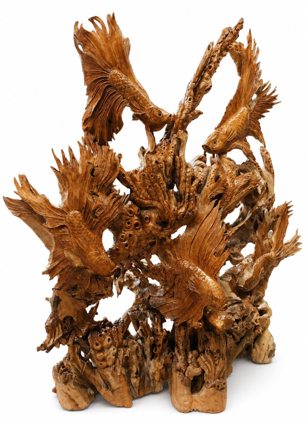 Teak Root Fish Stand Decoration - Image 2