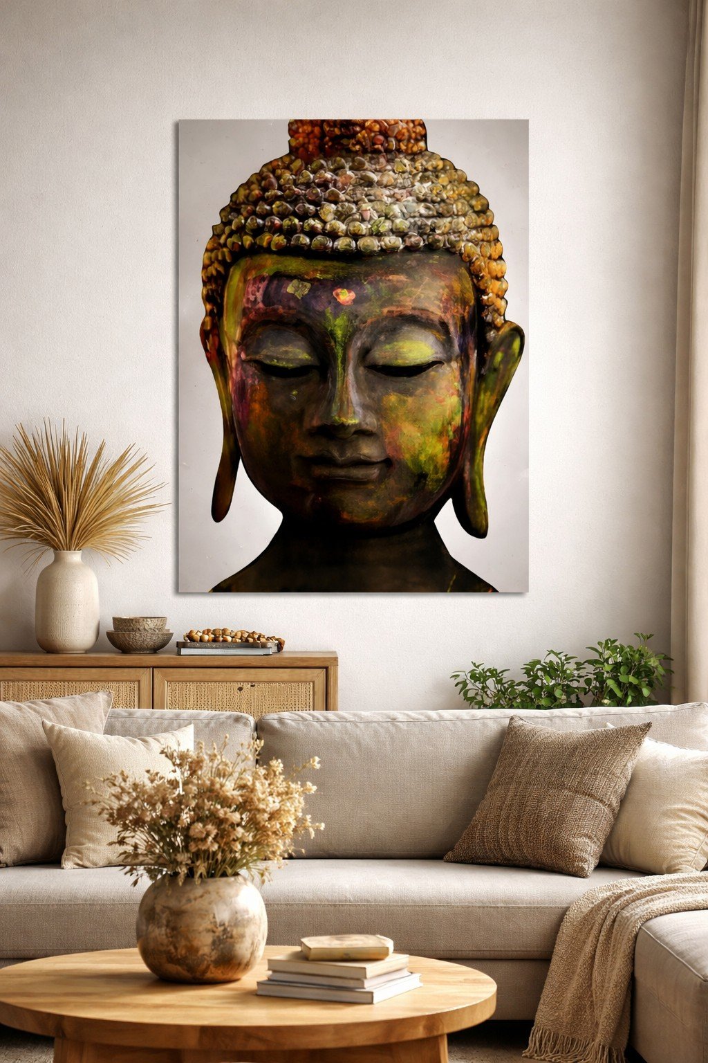 Tranquil Buddha Head Acrylic Wall Decor