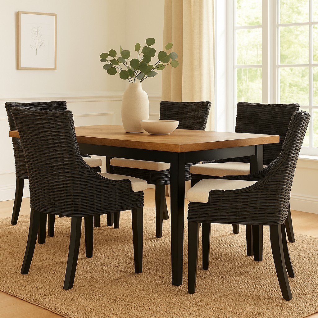 Alfresco Dining Chair Black Kuba Weave