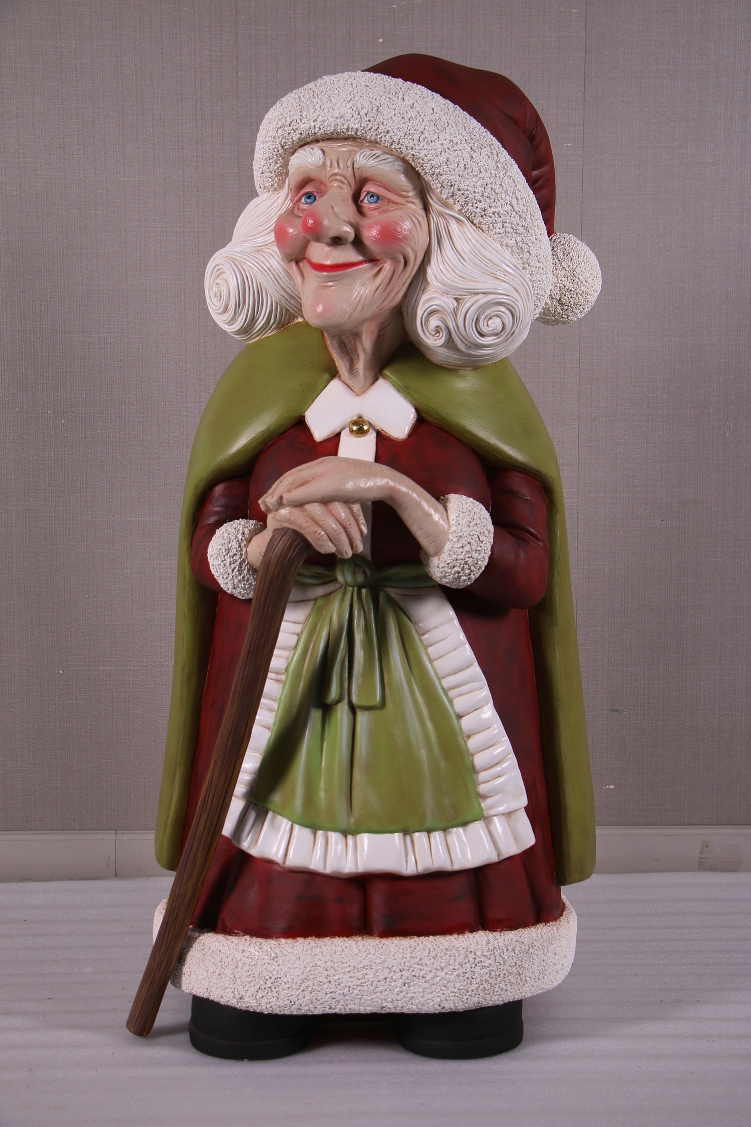 Vintage Mrs Santa Claus with Cane