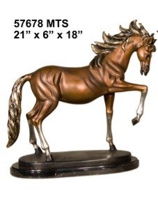 Bronze Horse Right On Marble Base - Image 4