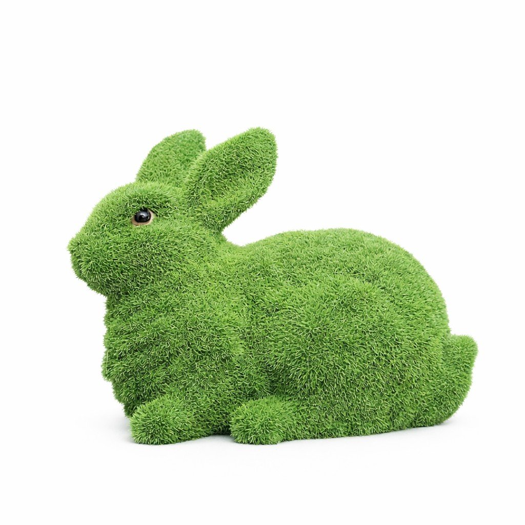 Green Turf Bunny Sculpture