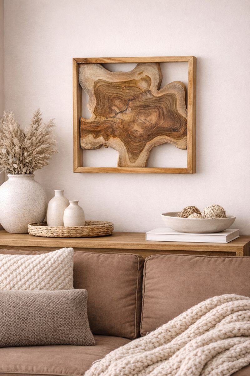 New Exotic Teak Framed Wall Decoration