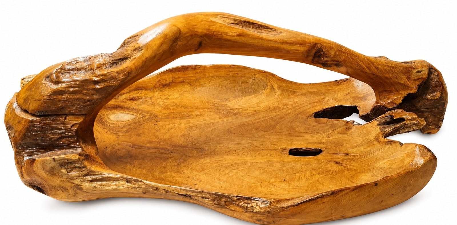 Teak Root Natural Bowl with Handle - Image 2