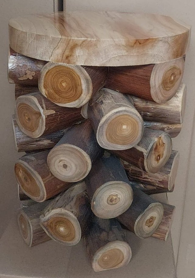 Teak Wood Round Stool - Image 3