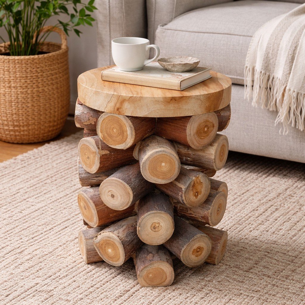 Teak Wood Round Stool