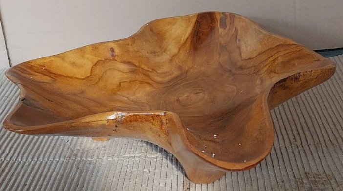 Teak Wood Live Edge Bowl - Image 3