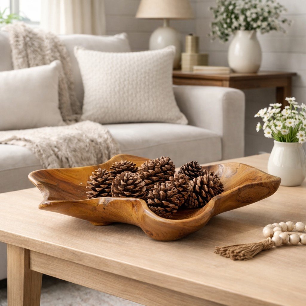 Teak Wood Live Edge Bowl