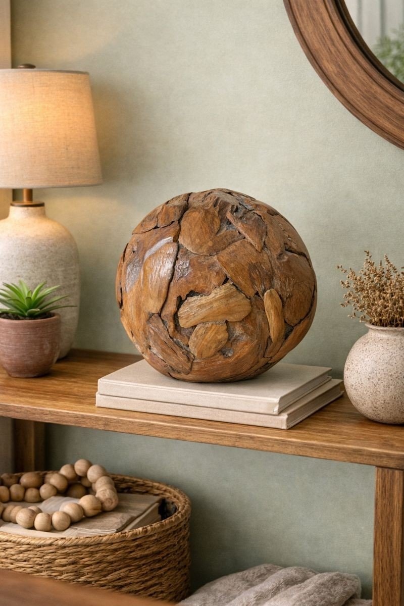 Teak Ball Decoration 19.68D