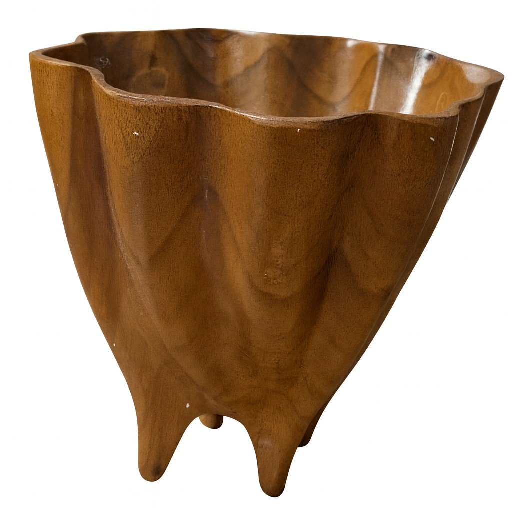 Teak Cascade Pedestal Bowl - Image 2