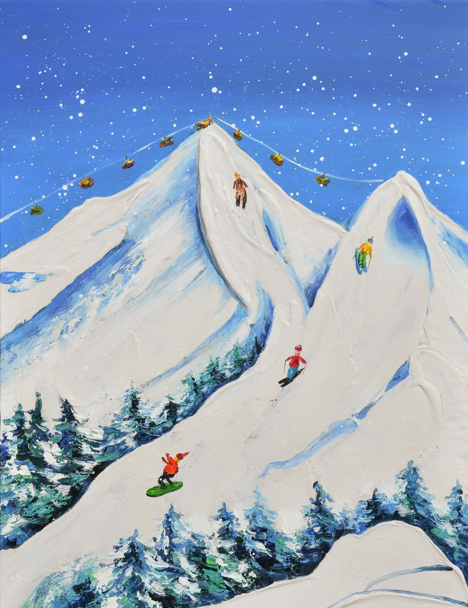 Skiers on the Slopes Giclee