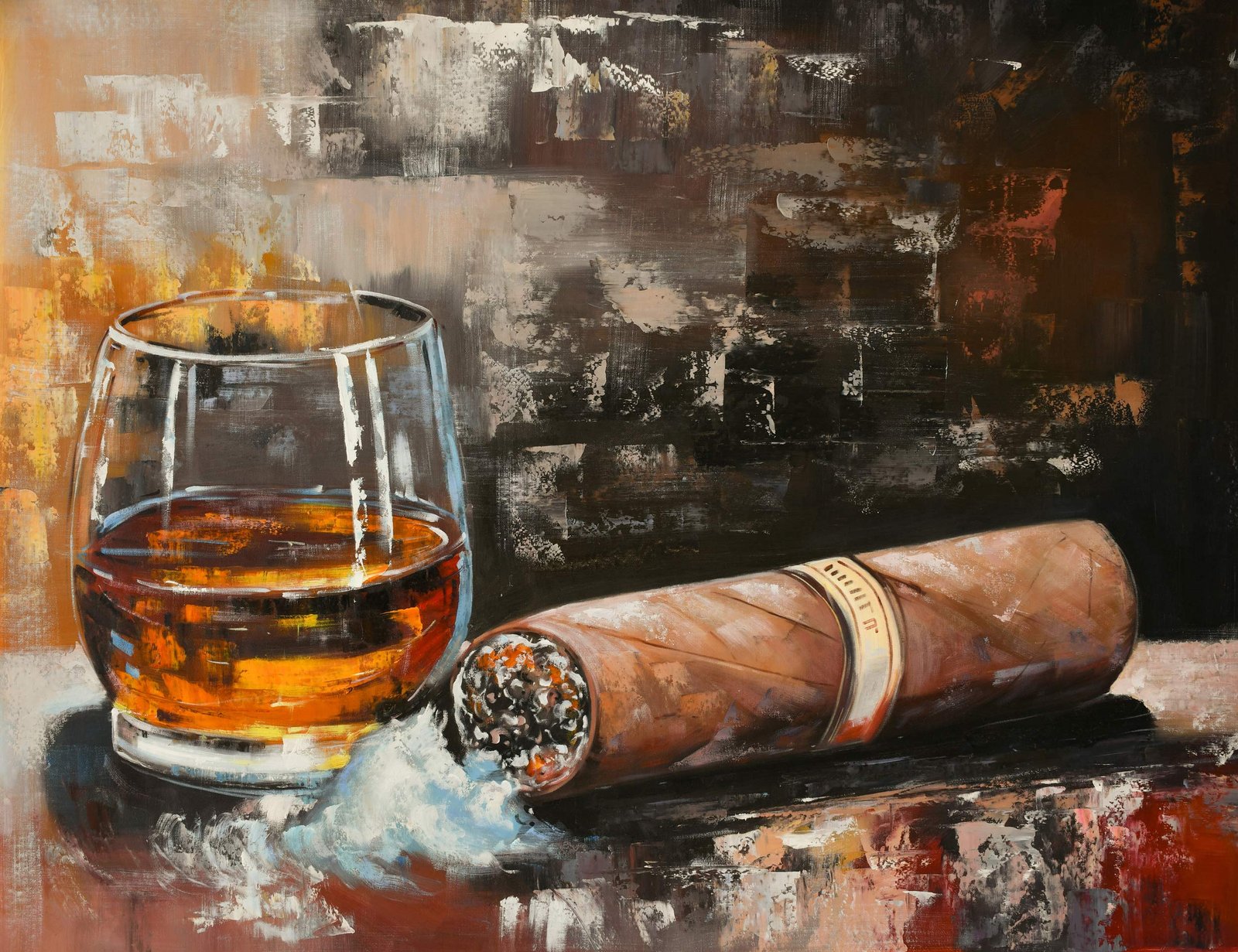 Whiskey and Cigar Giclee