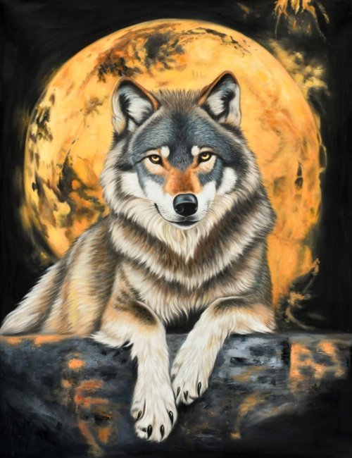 New Moon Wolf Giclee