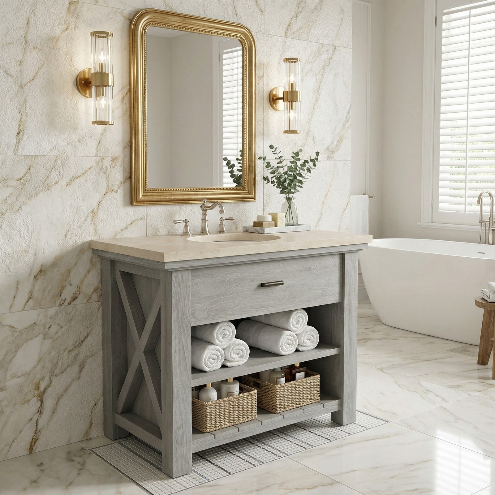 Mystique Grey Single Vanity 42''