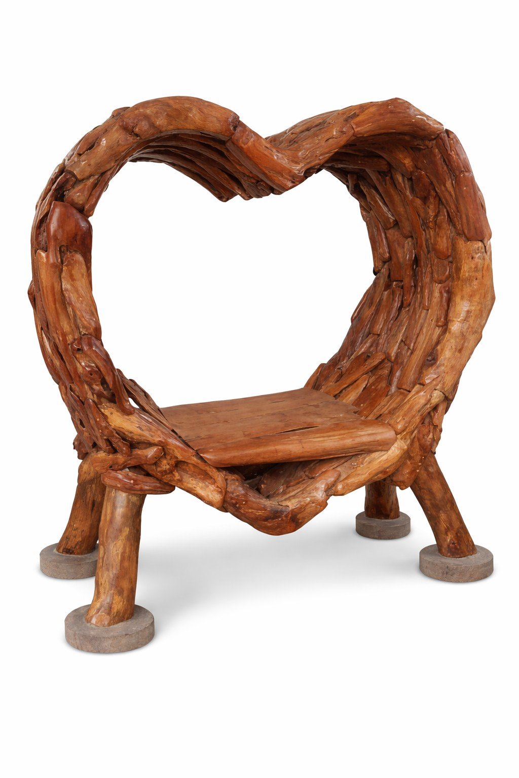 Teak Root Heart Bench - Image 2