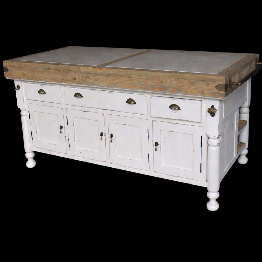 Large Marble Top Kitchen Island - Image 2