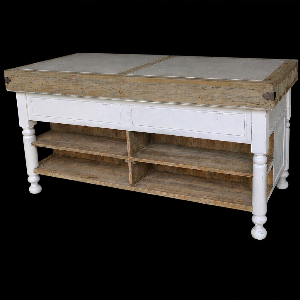 Large Marble Top Kitchen Island - Image 3