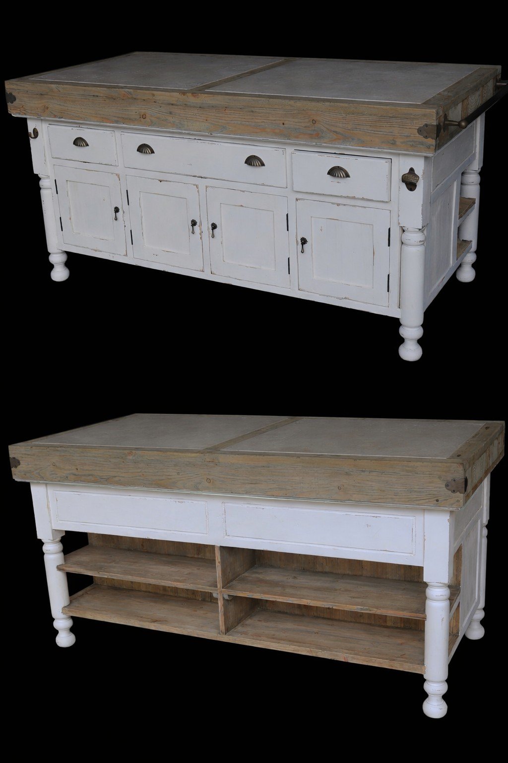 Large Marble Top Kitchen Island - Image 4