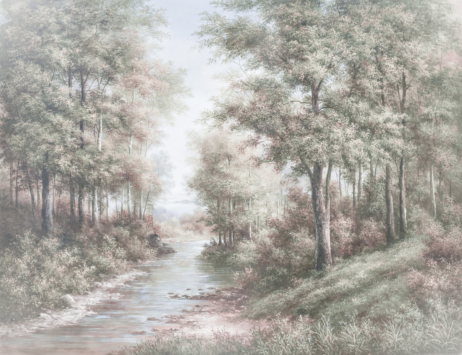 Serenity Along the Creek 36x48 Gallery Wrapped Hand Embellished Giclee Canvas - Image 3