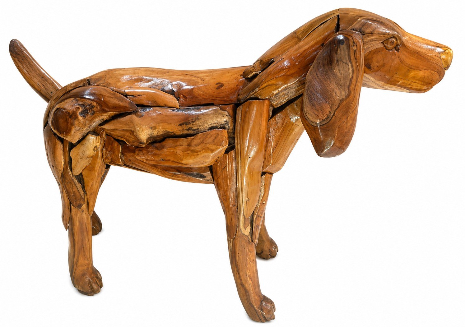 Teak Root Dog Statue - Image 2