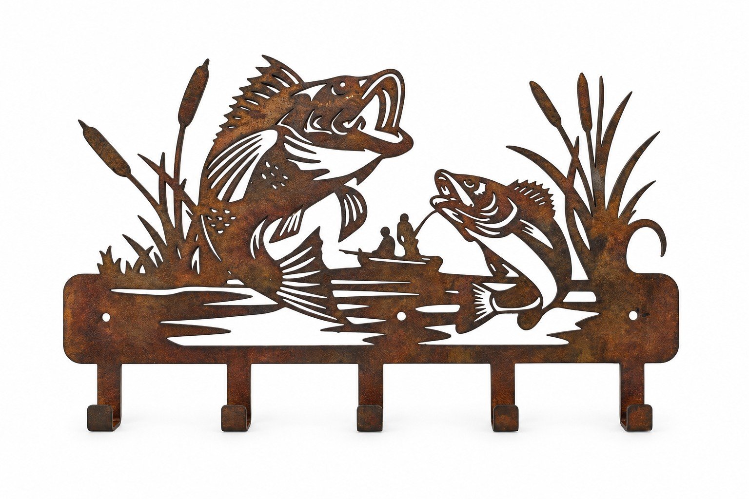 Lakeside Catch Rustic Metal Wall Rack - Image 2