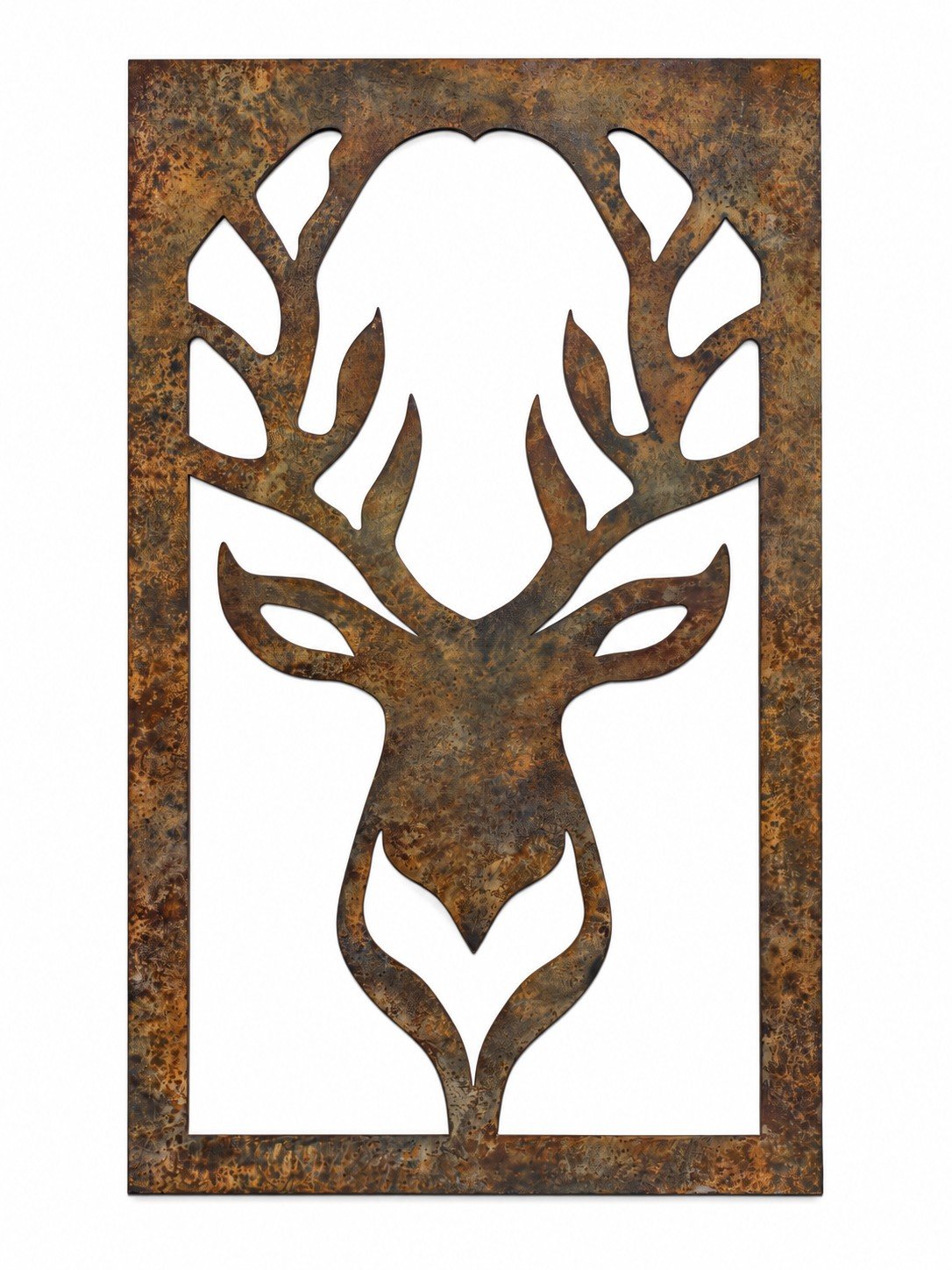 X Large Rustic Metal Stag Modern Wall Art - Image 2