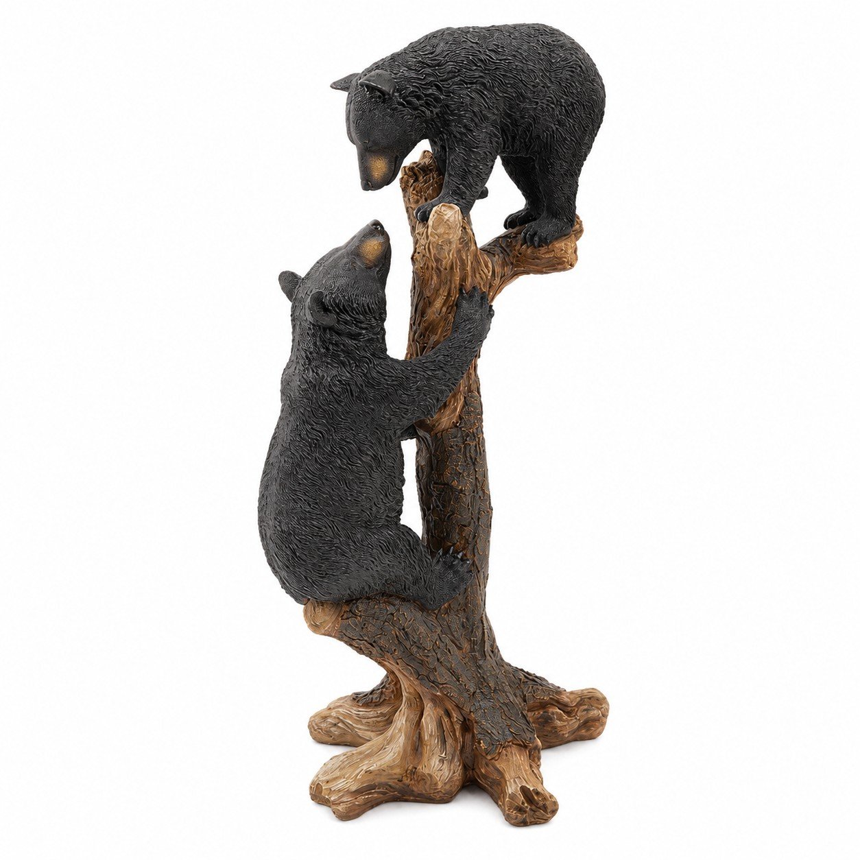 Curious Cubs Climbing Bear Statue - Image 3