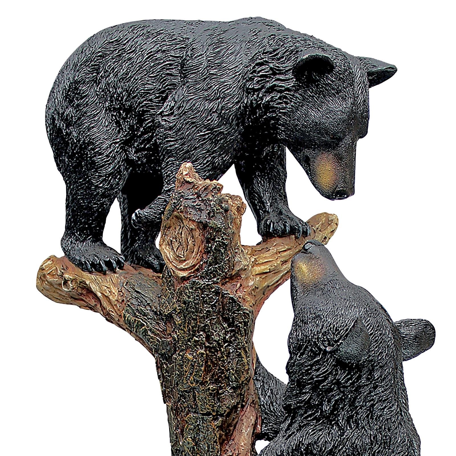 Curious Cubs Climbing Bear Statue - Image 4