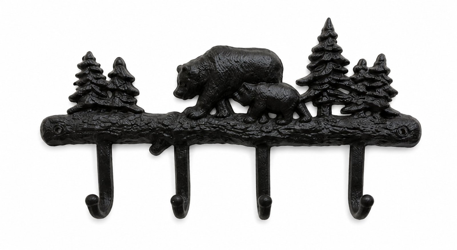 Woodland Bear Family Cast Iron Wall Hooks