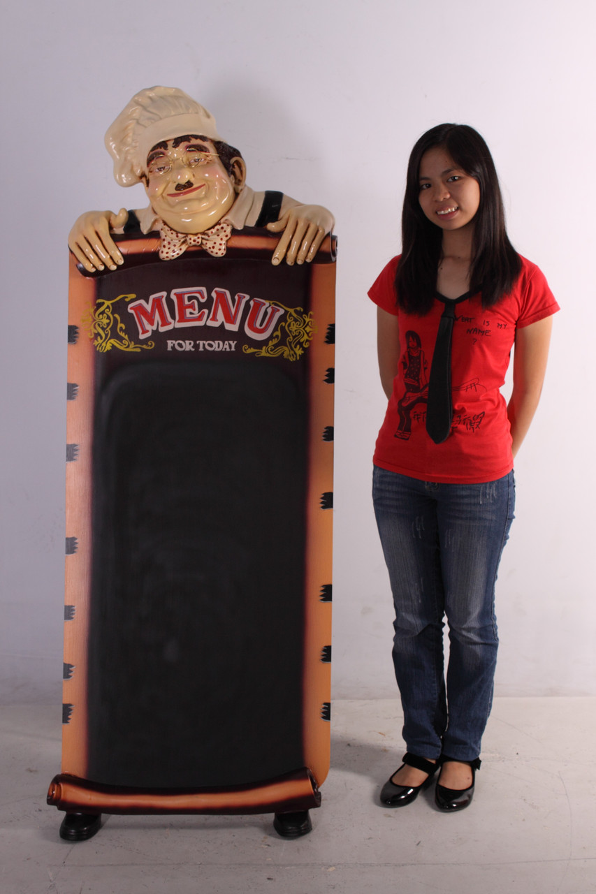 Standing Chef with Chalkboard 60" Tall
