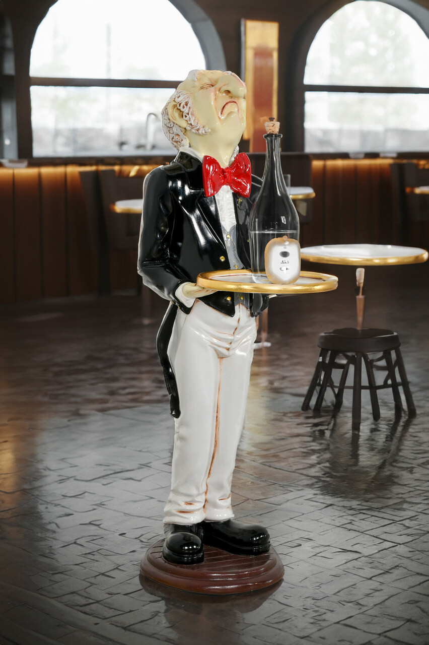Uppity Connoisseur Butler with Tray 37 Inch Tall Room Scene