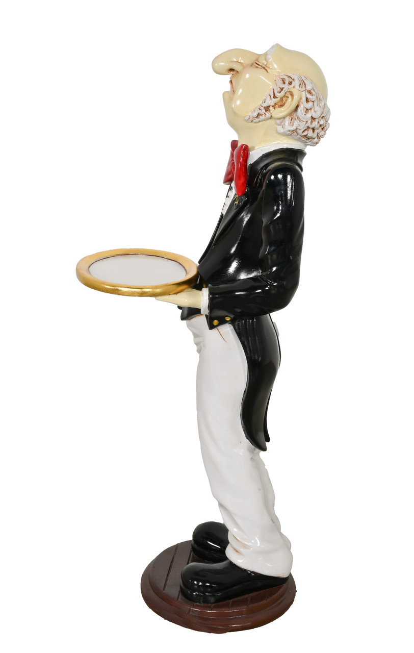 Uppity Connoisseur Butler with Tray 37 Inch Tall Close Up Image