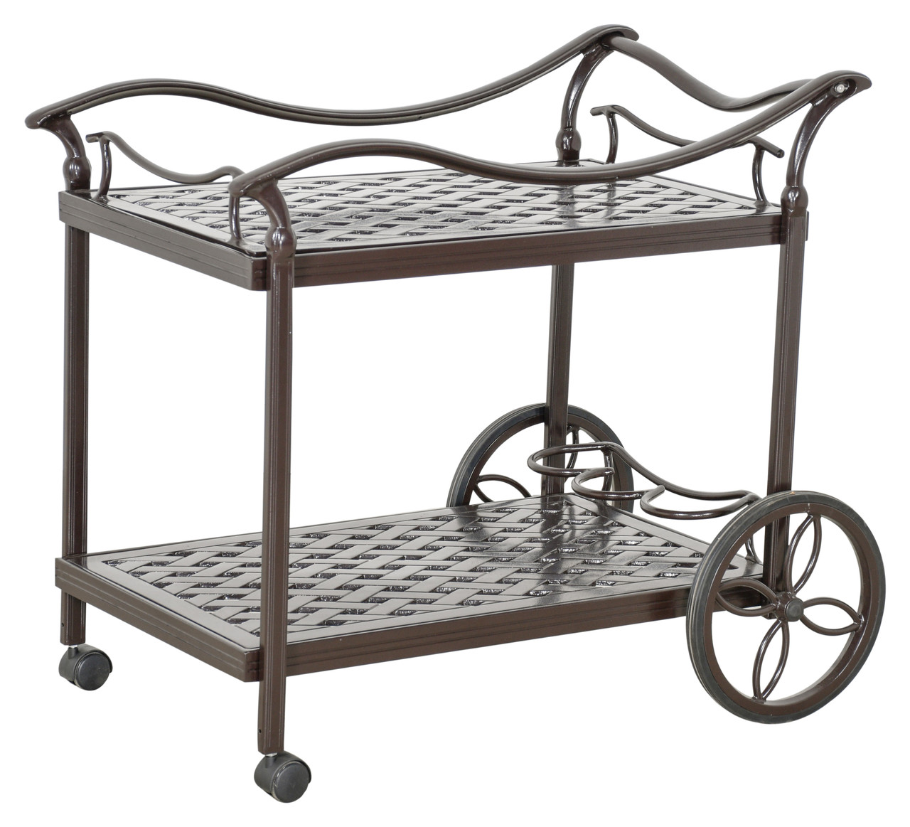 Savannah Outdoor Aluminum Serving Tea Cart Room Scene
