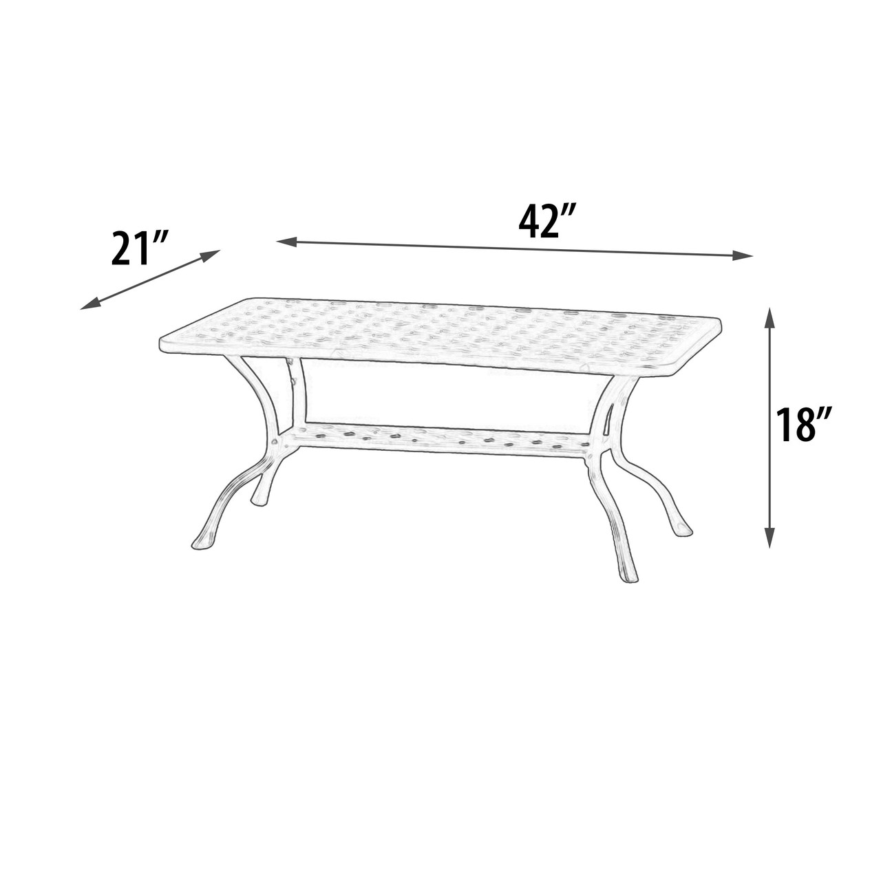 Savannah Outdoor Aluminum  Coffee Table Room Scene