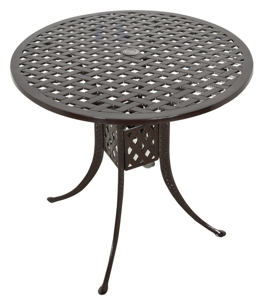 Savannah Outdoor Aluminum Round Bar Table Close Up Image