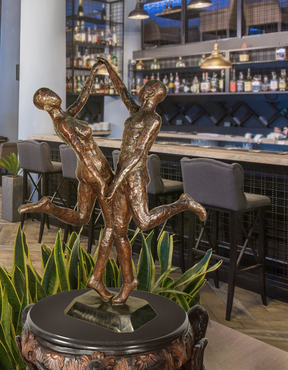 A Modernistic Man and Woman Dancing 54 Inches Tall Room Scene