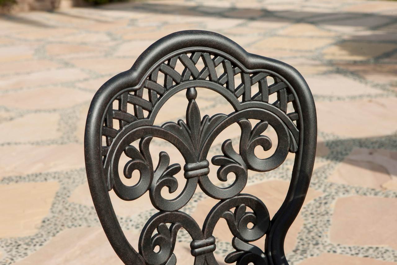 Fiesta Outdoor Aluminum 3 Piece Bistro Set Close Up Image