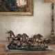 Five Horses Running on Marble Base 32 Inch Wide