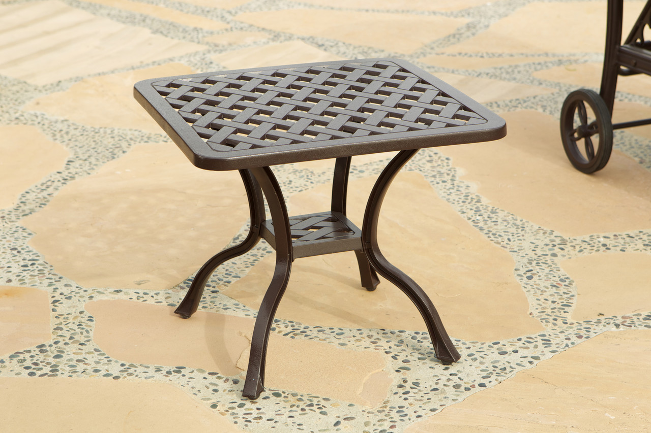 Savannah Outdoor Aluminum End Table Room Scene