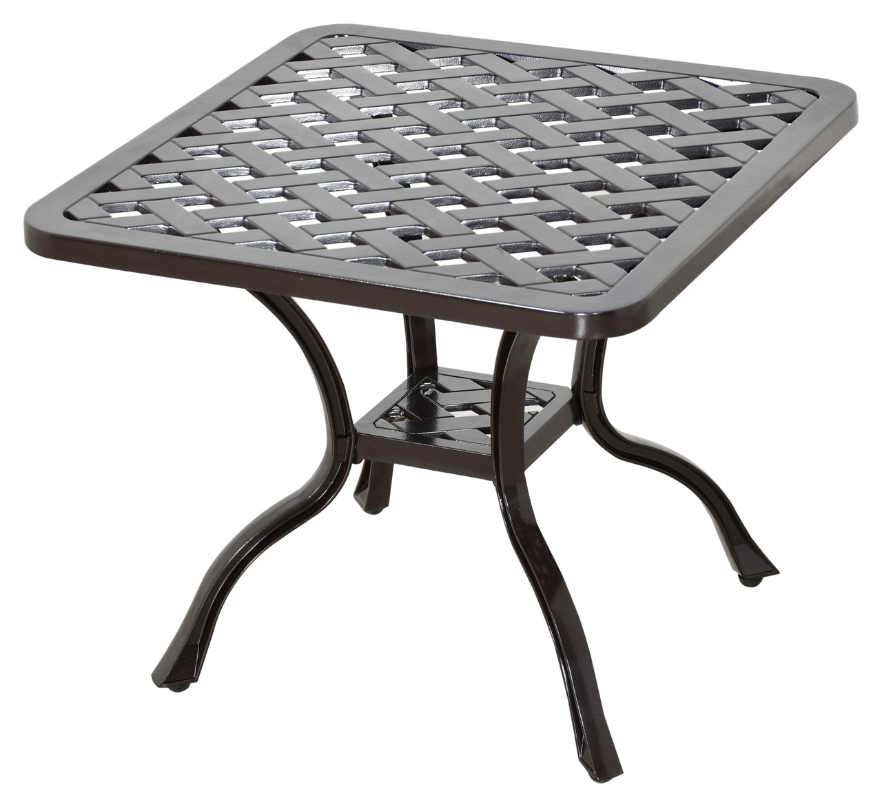 Savannah Outdoor Aluminum End Table Close Up Image