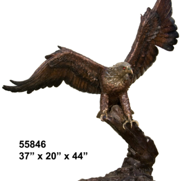 Eagle Flying in an Antique Silver and Patina Finish
