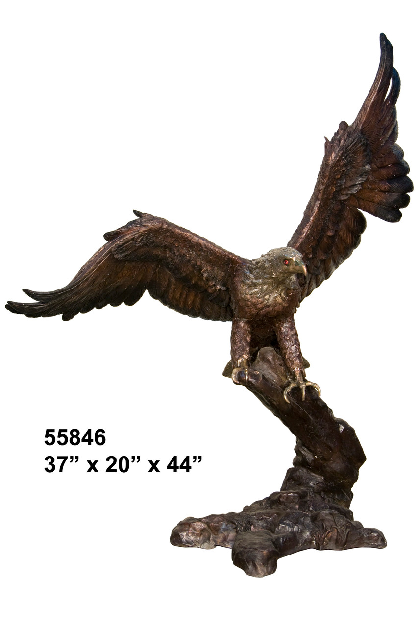 Eagle Flying in an Antique Silver and Patina Finish